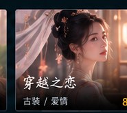 ai情色短剧《穿越之恋》古装情感短剧海报